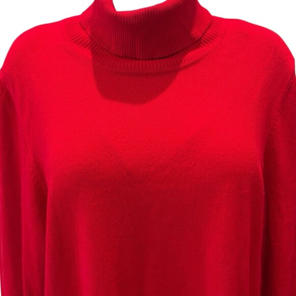 Calvin Klein Red‎ Turtleneck Sweater Lightweight Knit Women’s L - Picture 2 of 6